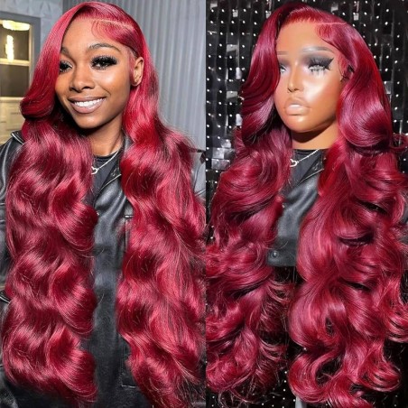 FRONTAL LACEWIG RED 13X6 BODYWAVE HD